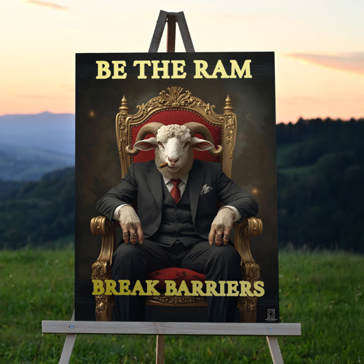 obrazy Pozłacany obraz - BARAN