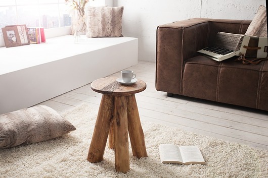 Stołek Cuba drewno teakowe 45cm taboret Home Design
