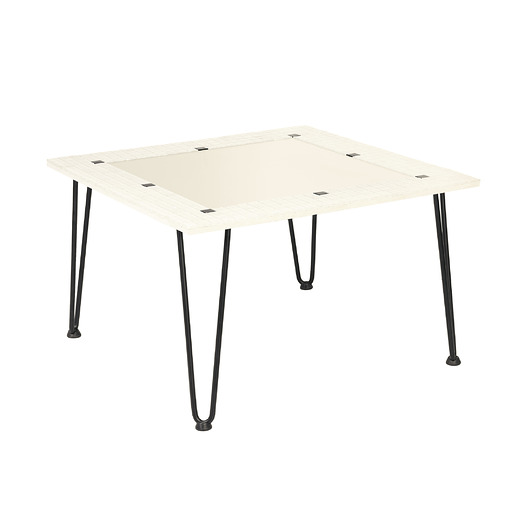 stoliki kawowe Biały stolik kawowy z lustrem, stolik kwadratowy, metalowy, glamour, do salonu