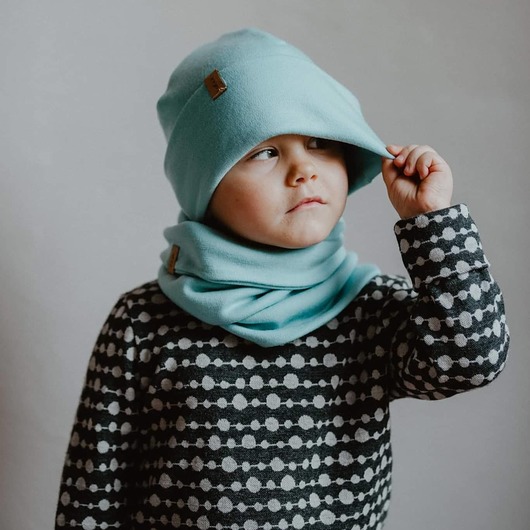 szale damskie Ana Moroles, Komin 100% merino, Błękitny