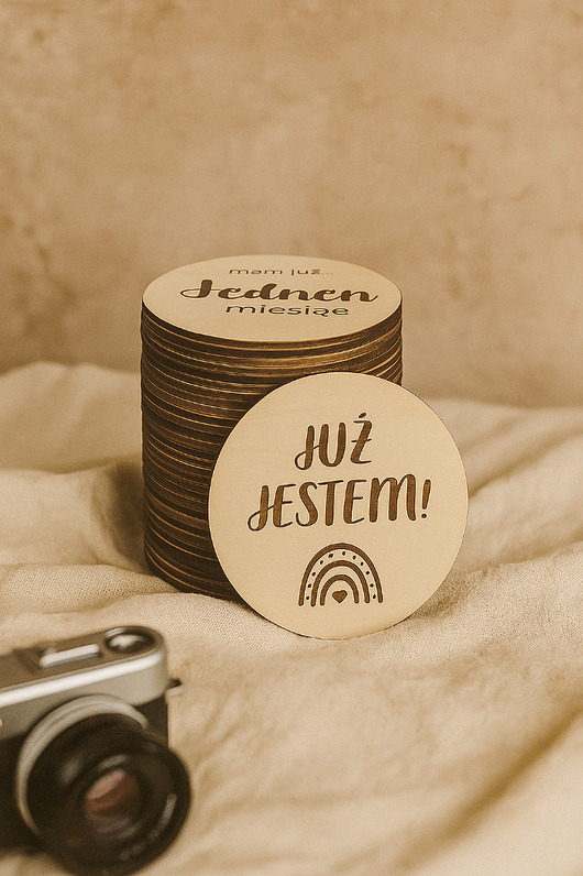 obrazy i plakaty do pokoju dziecięcego Tabliczki do zdjęć Kartki z miesiącami dziecka Czekamy na Ciebie Prezent