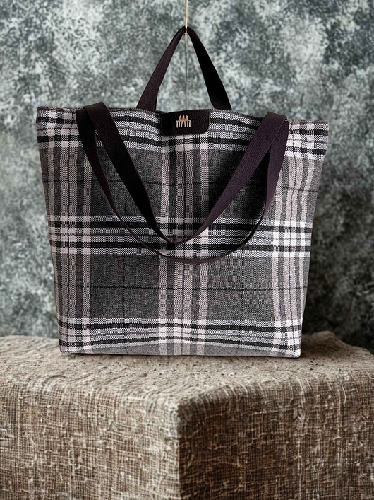 torby XXL Shopper GMB krata ciemna