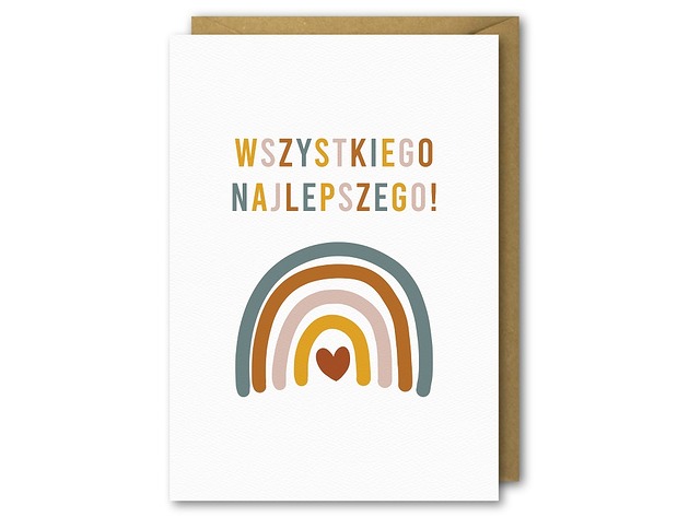 kartki okolicznościowe - wydruki Karnet urodzinowy, Boho Tęcza