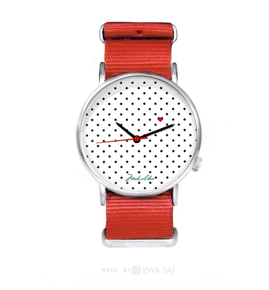 zegarki unisex Love dots + box - Red