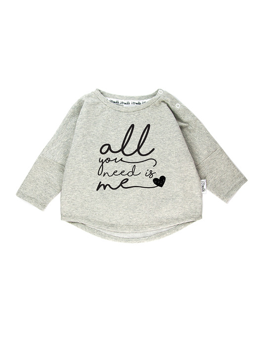 Bluza "All you need is me" - szary ilovemilk