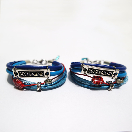 bransoletki - inne Bransoletki - Best Friend - rzemienie, 2 sztuki