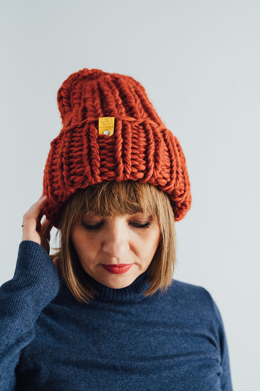 czapki damskie Wełniana czapka zimowa peruvian WOOLY terakota