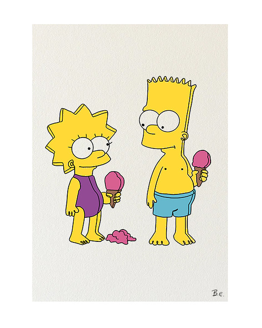 grafiki i ilustracje Bart and List Simpson