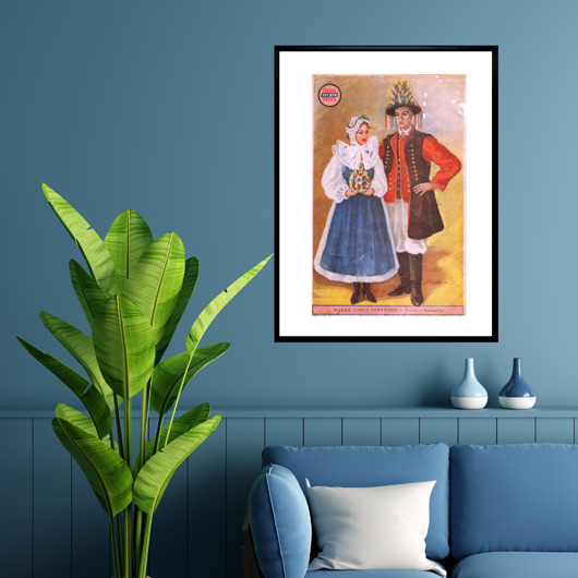 grafiki i ilustracje Oprawiona ilustracja "Żeńcy z Poznania" aut. Maria Wąsowicz Sopoćko 1953 r