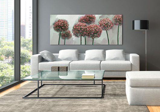 OBRAZ NA PŁÓTNIE - 120x50cm KWIATY CZOSNKU LUdesign gallery