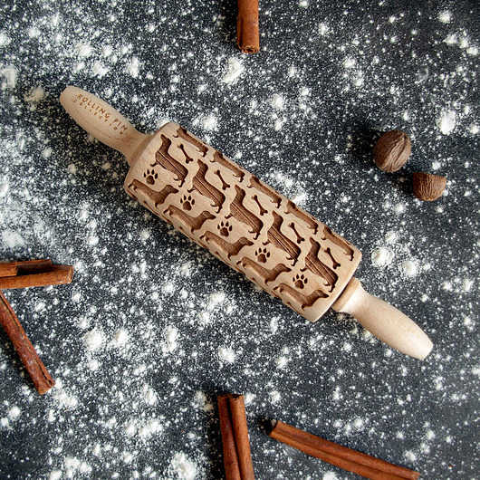 jamniki- mały wałek grawerowany do ciastek Rolling Pin Collection