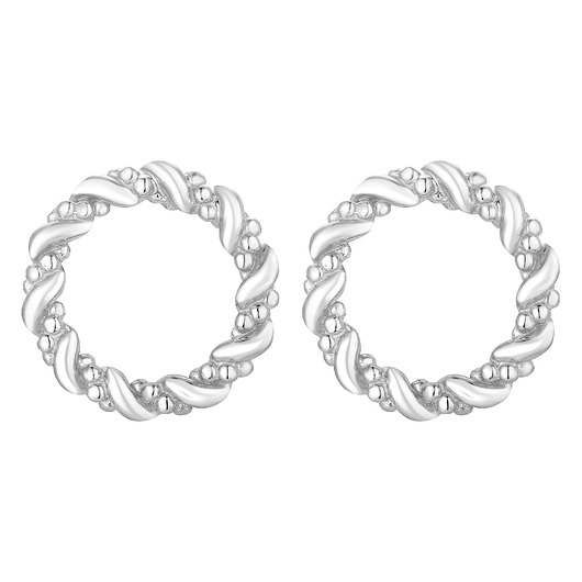 kolczyki srebrne Srebrne kolczyki plecione koła