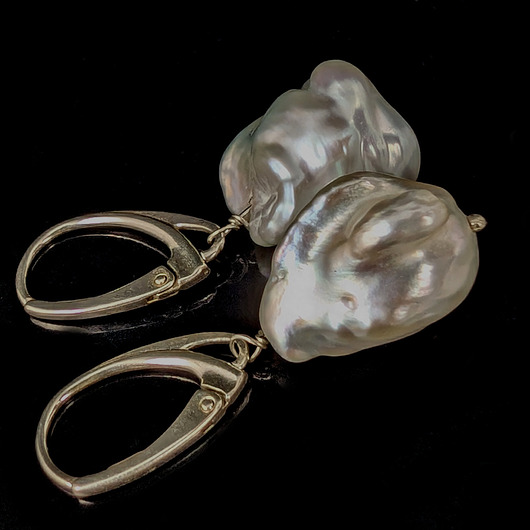 kolczyki srebrne Kolczyki srebrne urocze perły