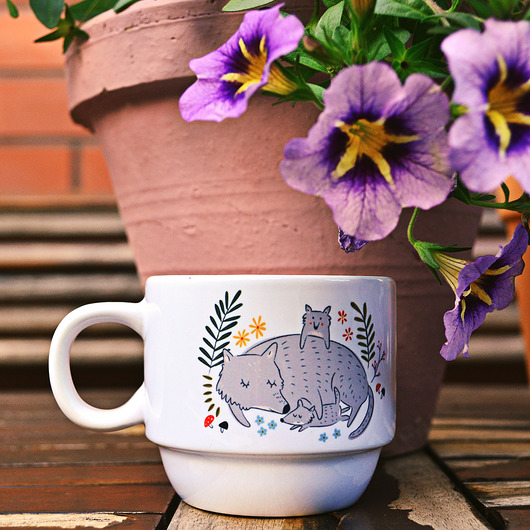 Mama wilczyca - kubek coffee mini Ja Cię Broszę