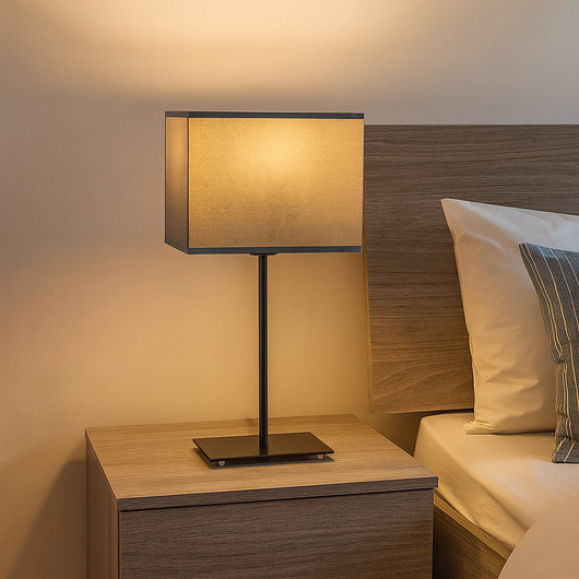 lampy stołowe Designerska lampka nocna do sypialni z abażurem AMALFI