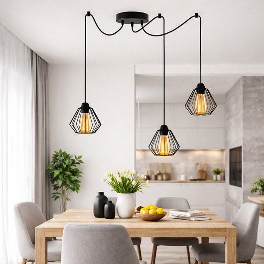 lampy wiszące 3-płomienna lampa wisząca pająk w stylu loft DIORO LOFT L3 typu pająk