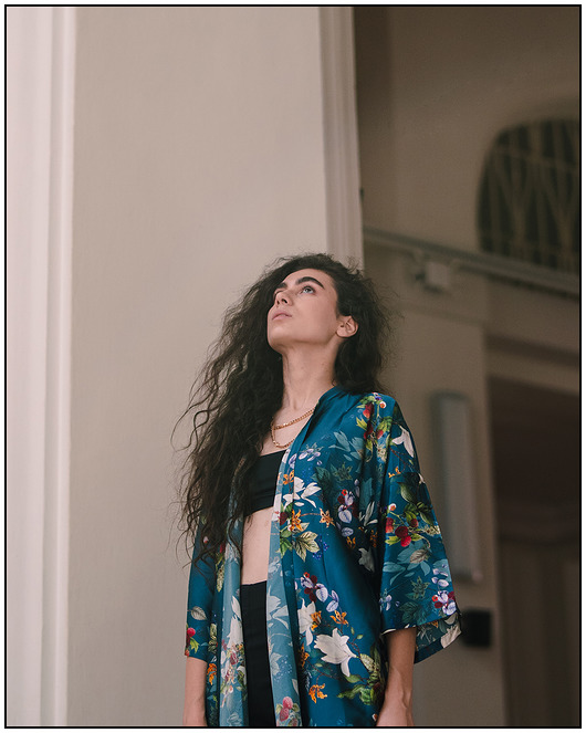 bluzki kimonowe damskie Jedwabne 100% kimono w kwiaty, Haori