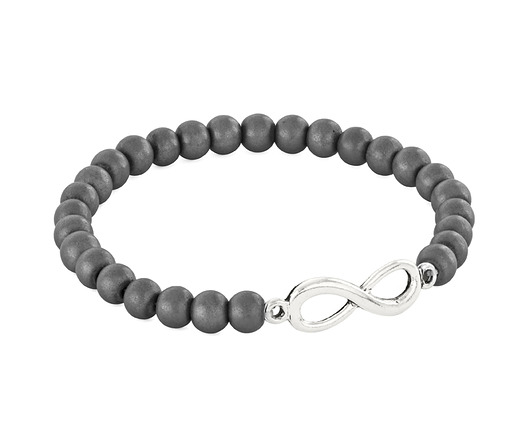 Simply Charm - Mat hematite with infinity. Lavoga