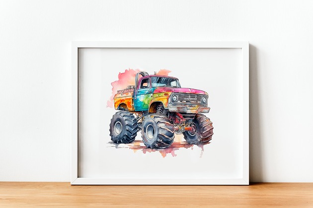 obrazy i plakaty do pokoju dziecięcego Plakat Monster Truck P196