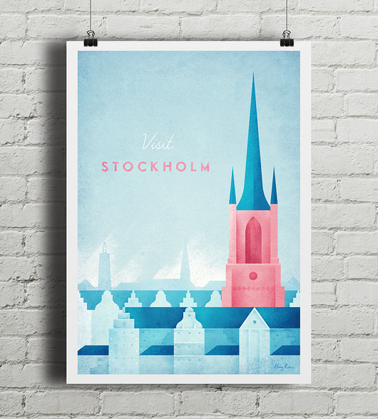Sztokholm - vintage plakat minimalmill