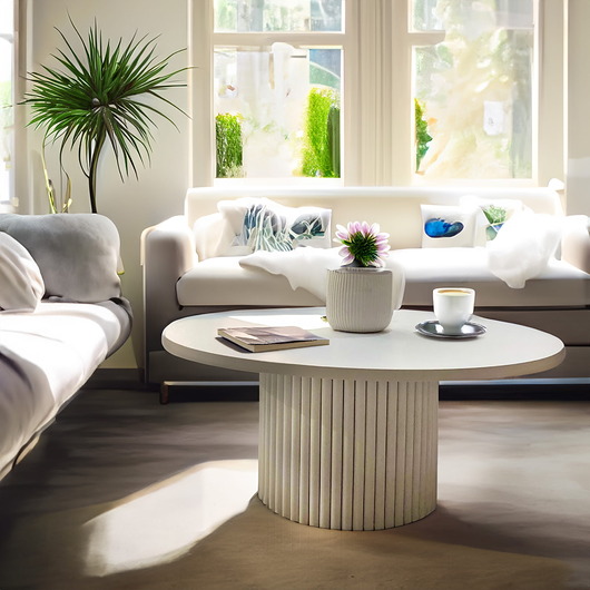stoliki kawowe Stolik ryflowany Beige Gravura