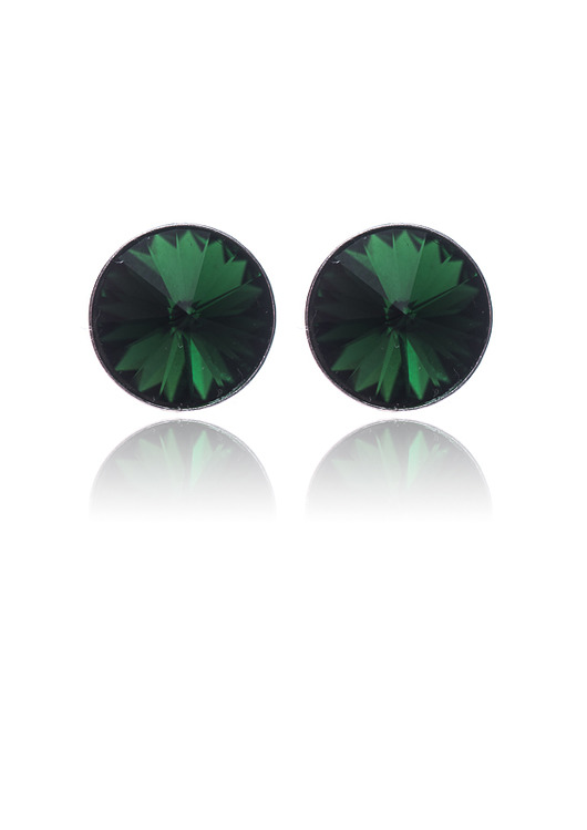 Kolczyki wkrętki szmaragd Swarovski srebro Alessandra unique