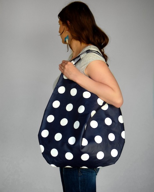 URB bag w kropy Granatowy patkas