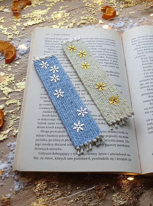 zakładki do książek Komplet 2 ręcznie tkanych zakładek do książek - FOL 11.