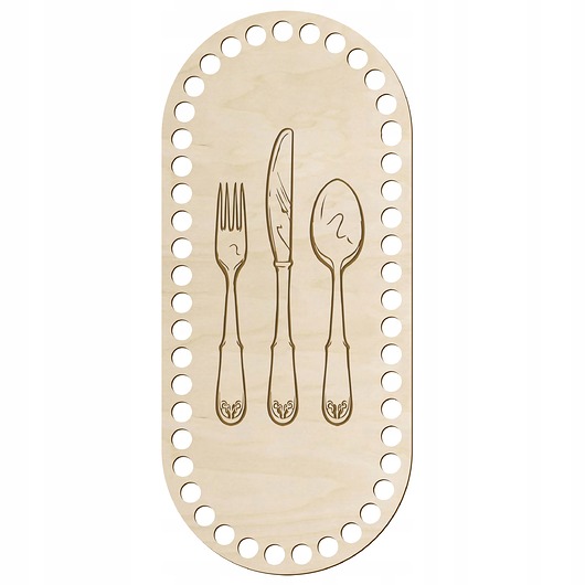 skrzynki, kufry i pudła Baza na Sztućce Drewnoiana Owal ze Sklejki do Szydełkowania 12x27cm 6mm EKO