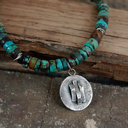 biżuteria męska Turkus naszyjnik unisex etno