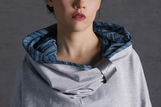 bluza z kapturem damska Nubee - Bluza QOM#01 - Komin prosty