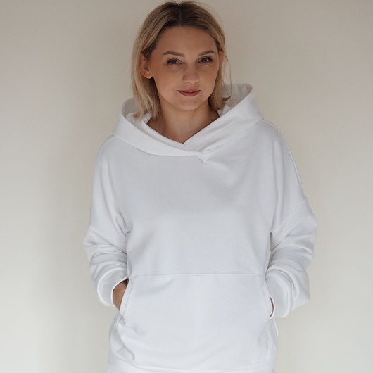 bluza z kapturem damska Bluza ecru z kolekcji Resort