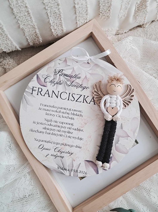 kartki, zaproszenia na chrzest KARTKA NA CHRZEST anioł stróż pamiątka chrztu chłopca