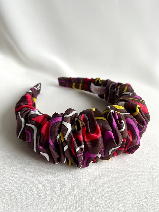 opaski do włosów Jedwabna marszczona opaska Joy maxi