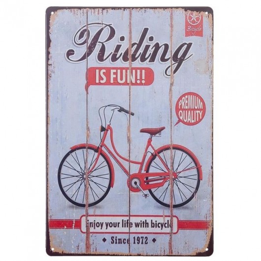 Szyld metalowy Riding is fun MIA home