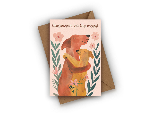 kartki okolicznościowe - wydruki Kartka okolicznościowa- Cudownie, że Cię mam!