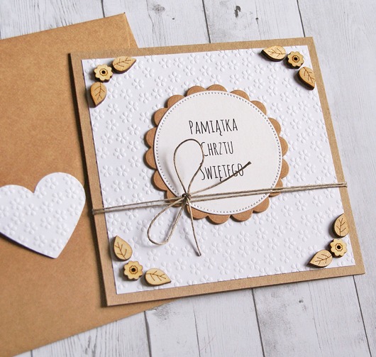 kartki, zaproszenia na chrzest Kartka z życzeniami : Chrzest : kwiatuszki