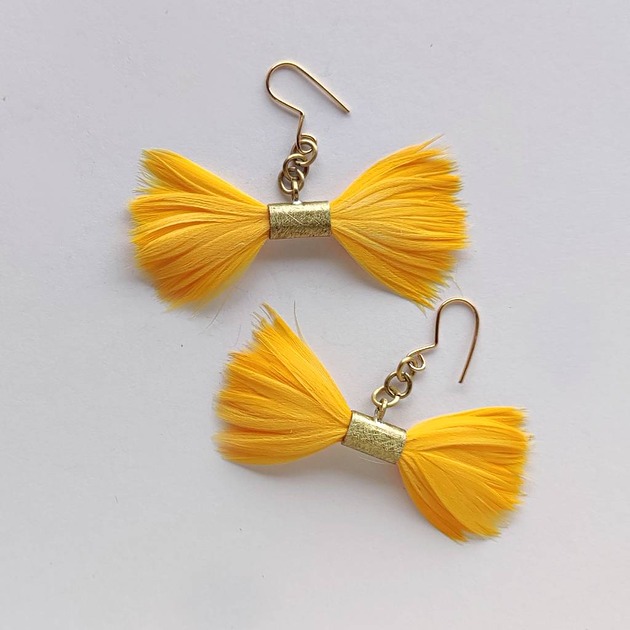 kolczyki z piórami PIÓRKO kolczyki