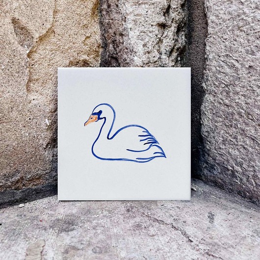 podkładki do kuchni Łabędź namalowany na kafelku