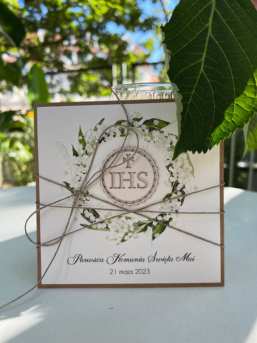 zaproszenia na komunię Najpiękniejsze oryginalne rustykalne zaproszenia na komunię - komunijne ręczn