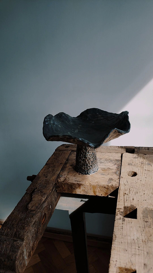 patery i talerze Antracytowa patera ceramiczna