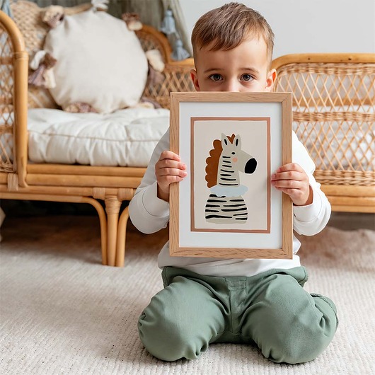 obrazy i plakaty do pokoju dziecięcego Plakat Retro Zebra - Plakaty Na Ścianę Dla Dzieci