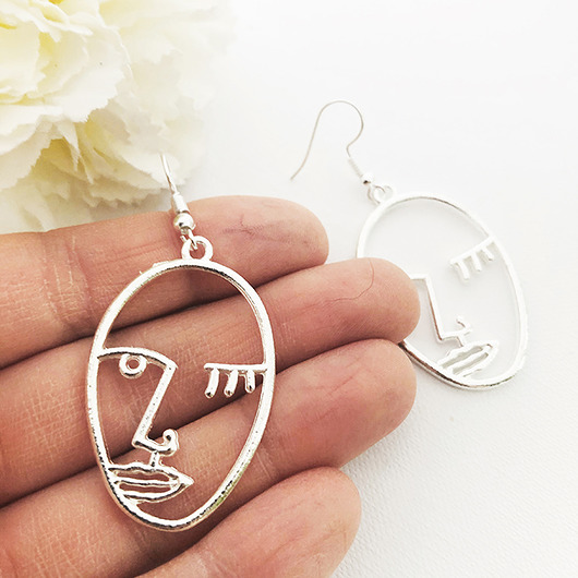 Kolczyki pozłacane z twarzą Picasso face earrings Anemon Atelier