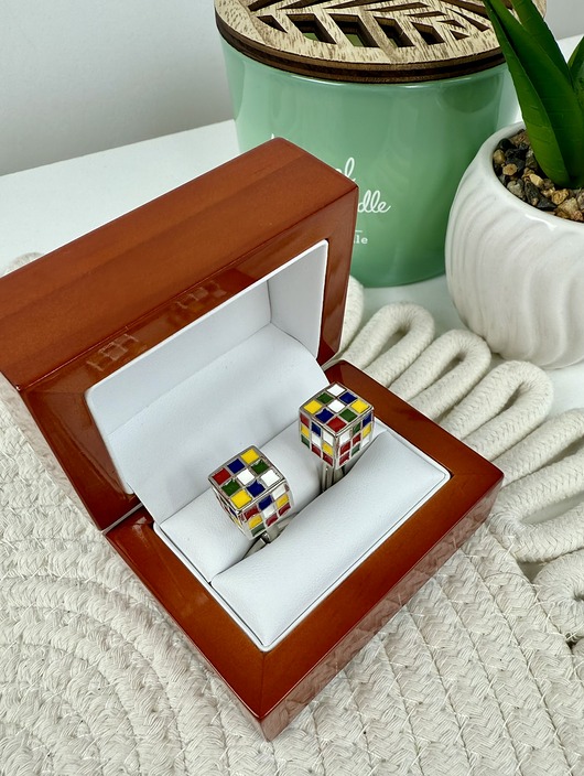 spinki do mankietów Spinki do mankietów Rubik's Cube - Stylowy Dodatek