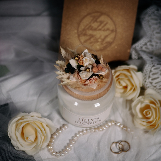 świeczniki i świece Świeca prezentowa z kartką na ślub "The Wedding Day Story"