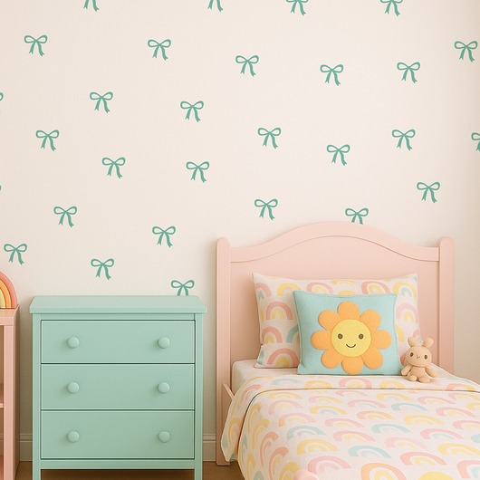 naklejki dla dzieci Naklejki kokardki na ścianę do pokoju dziecięcego 167NW