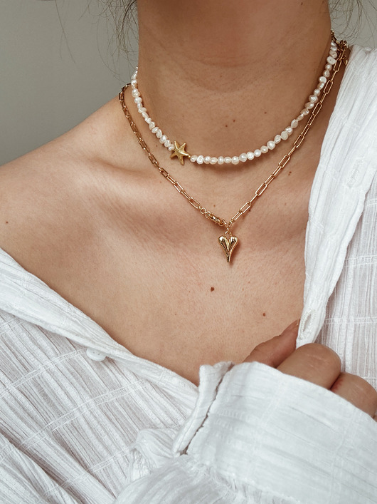 złote naszyjniki Naszyjnik z pereł naturalnych gwiazda