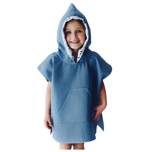 przewijaki i ręczniki dla dzieci Ponczo Kąpielowe Bawełniane z Kapturem Muślinowym NAVY od BabyU