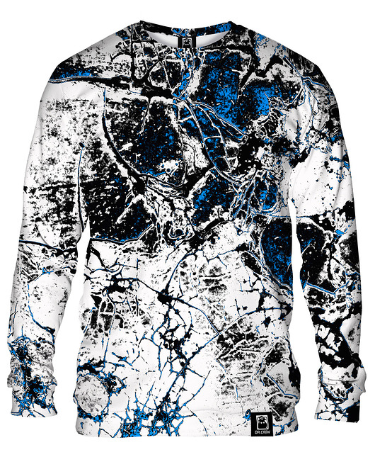 bluzy męskie Bluza Bez Kaptura Męska DR.CROW Marble White