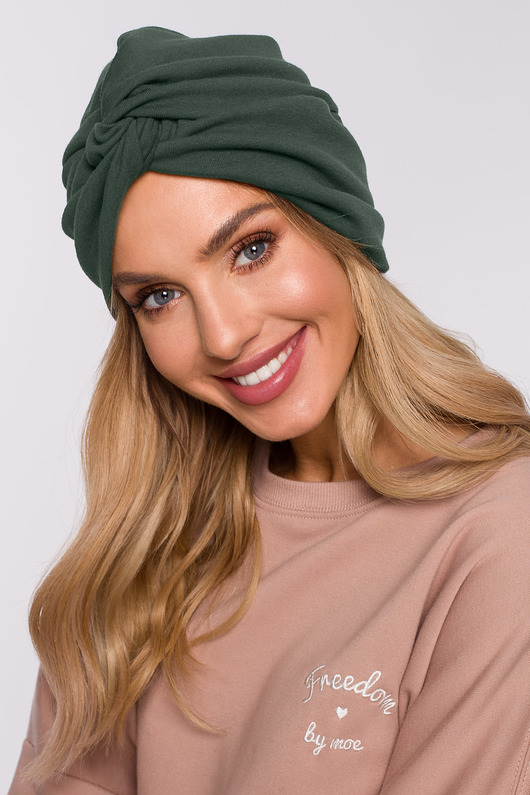 czapki damskie Czapka typu turban-mil zieleń(M-601)